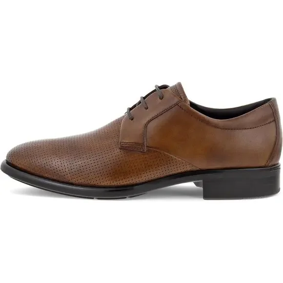 NWT ECCO Men's CITYTRAY Cap Toe Tie Oxford, Brown (AMBER), 9-9.5 US medium